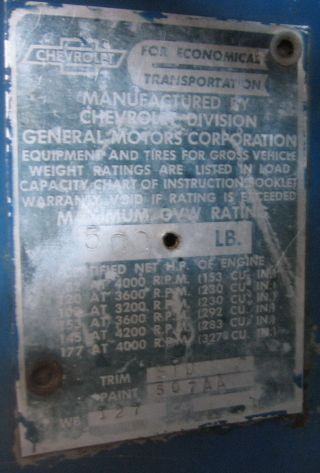 data plate 1965 Chevrolet C10 | Matraca – 1965 Chevrolet ... blue with light bar wiring harness wire 